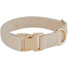 YUDOTE Ultra-soft Dog Collar Natural Cotton Corduroy Made for Small Dogs with Sensitive Skin,Creamy White