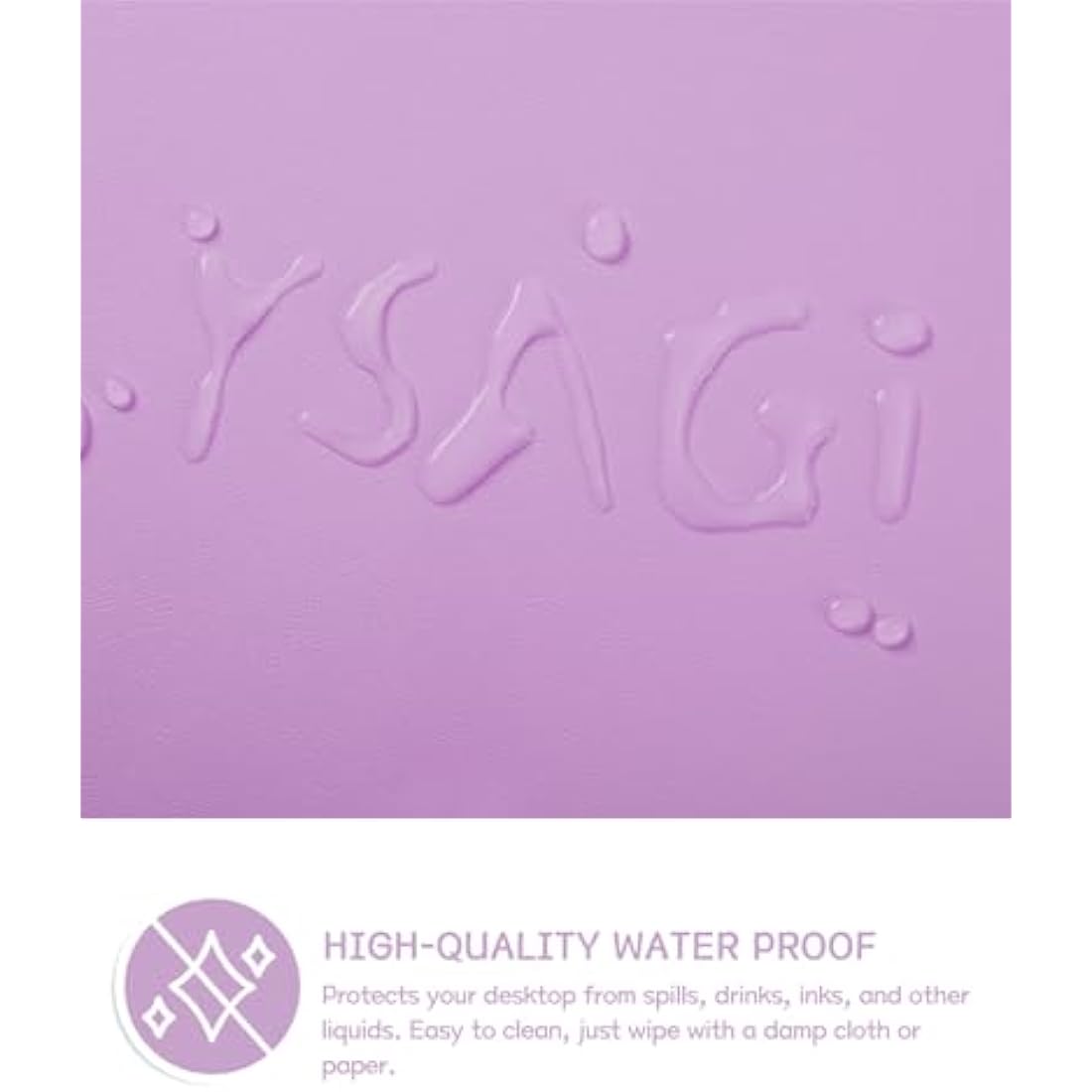 YSAGi Non-Slip Desk Pad, Waterproof PVC Leather Desk Table Protector, Ultra Thin Large Mouse Pad, Easy Clean Laptop Desk Writing Mat for Office Work/Home/Decor (80 x 40 cm, Purple)