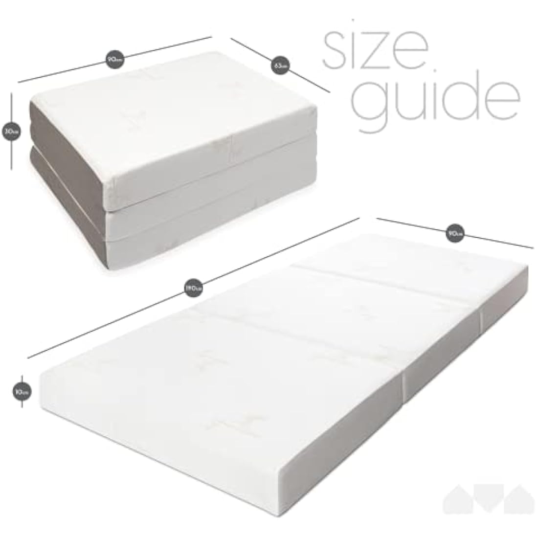 Milliard Premium Floor Futon Mattress, Thick Folding Mattress for Dormitories and Guests, Washable and Non Slip Cover, Support and Pressure Relief (Single Folding Mattress)