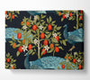 The Peacock And Orange Tree Canvas Wall Art