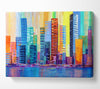 Warm And Cool City Lights Canvas Wall Art