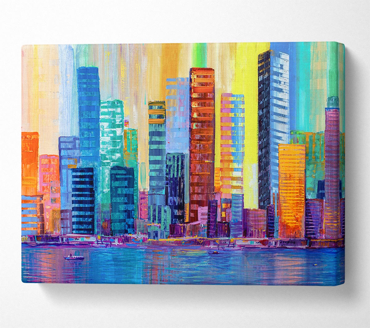 Warm And Cool City Lights Canvas Wall Art