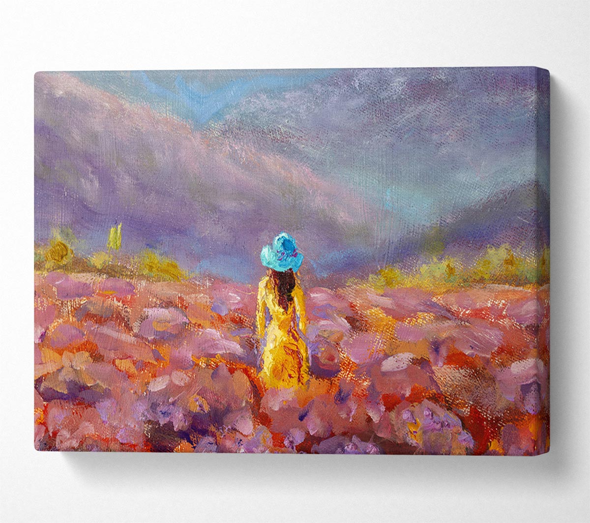 The Yellow Woman In The Field Canvas Wall Art