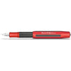 Kaweco AC Sport Fountain Pen Red Aluminium and Carbon I Exclusive Fountain Pen for Ink Cartridges Including Gift Metal Box I Fountain Pen I Nib Width F (Fine)