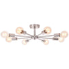 OYIPRO Ceiling Light Modern, 8-Light Chandelier, Semi-Flush Mount Indoor Lighting Fixture, E27 Base Nickel Lamp, for Living Dining Room Bedroom