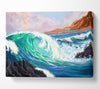 Waves Crashing On The Cliff Rocks Canvas Wall Art