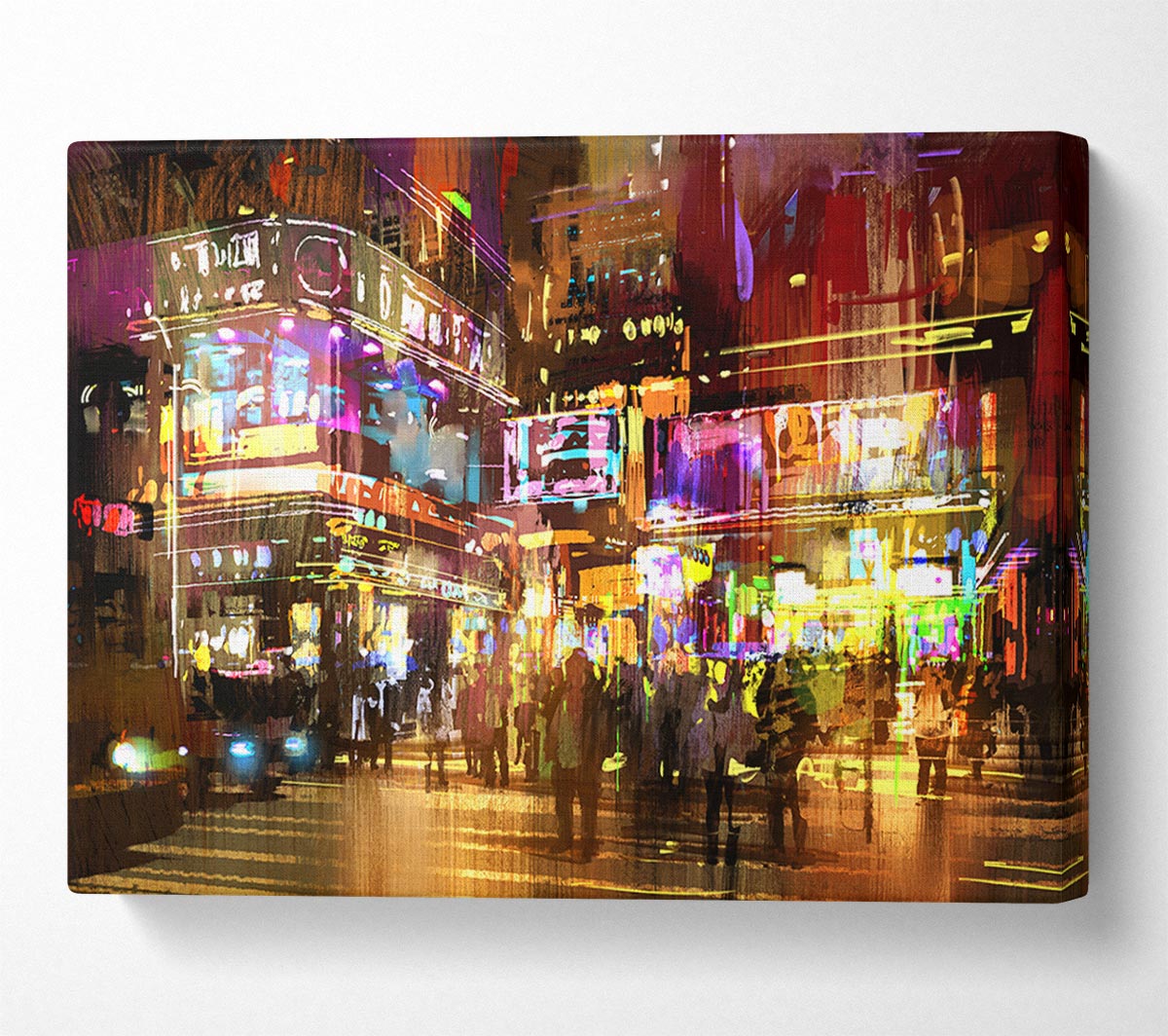 The Busy Nightlife Of New York Canvas Wall Art