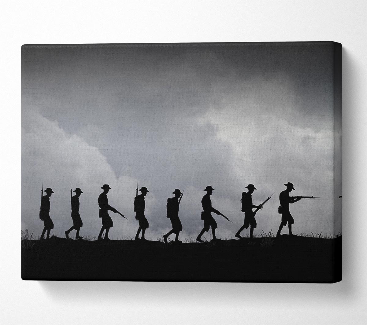 The Troops Silhouette Canvas Wall Art