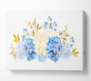 Blue And Beige Carnations Canvas Wall Art