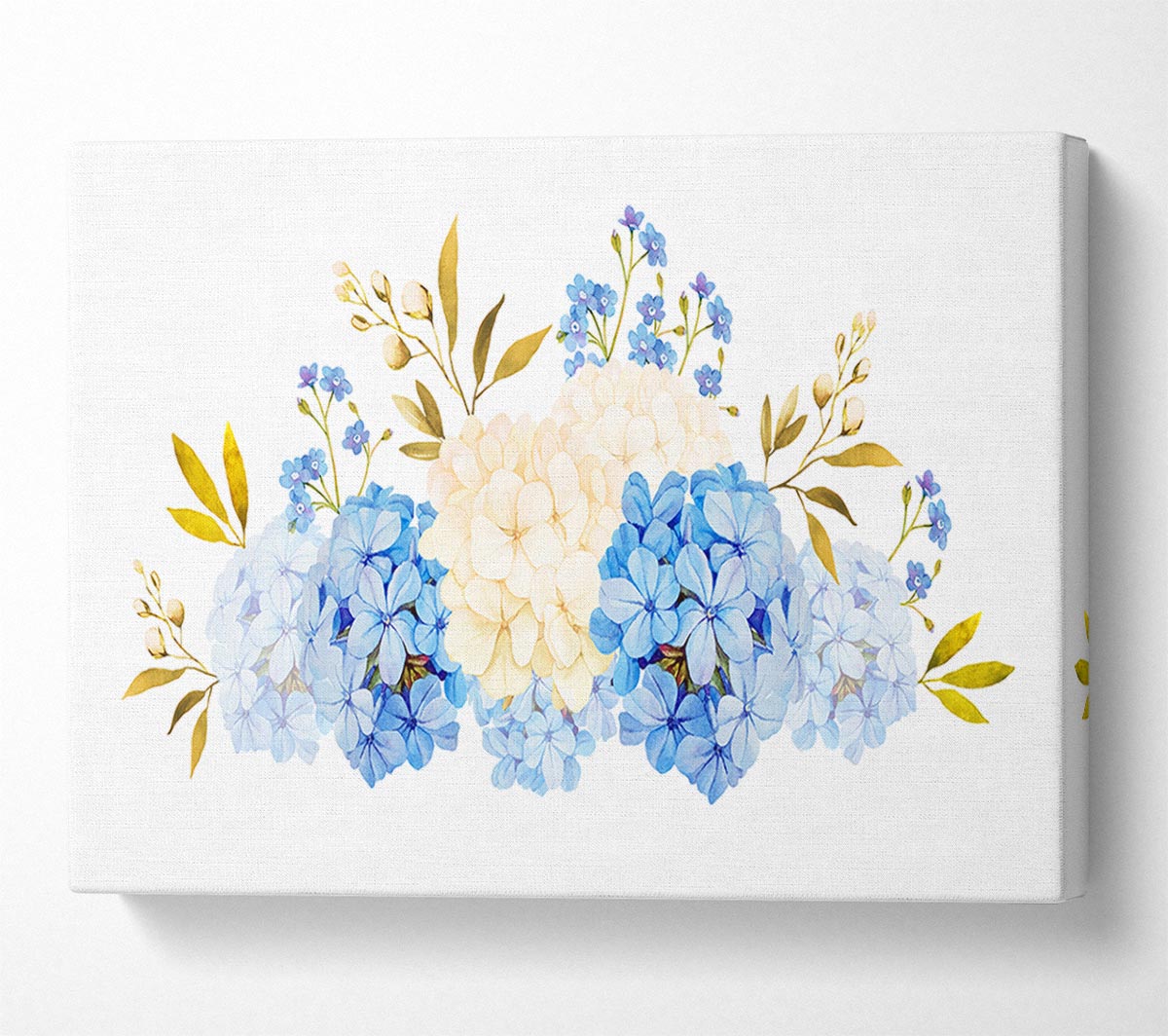 Blue And Beige Carnations Canvas Wall Art
