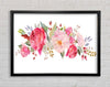 Bouquet Of Pink And Peach Flowers Framed Wall Art