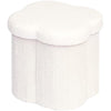Bonlife White Ottoman Storage Box,Folding Storage Seat Box,Small Footstool For Living Room,Kid's Toy Chest Box,Teddy Flower Shape,38x38x38cm