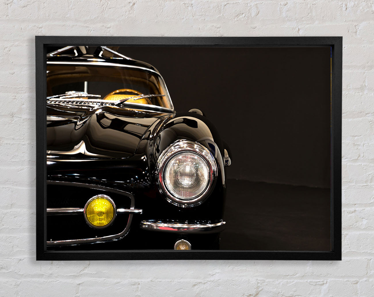 Classic Car Headlight Black Framed Wall Art