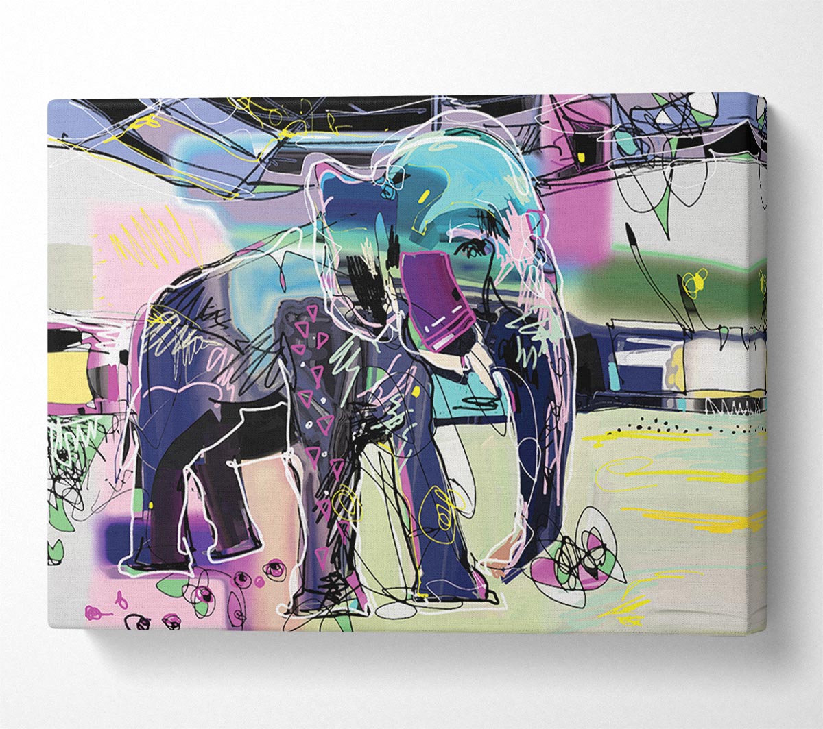 Modern Elephant Vector Canvas Wall Art