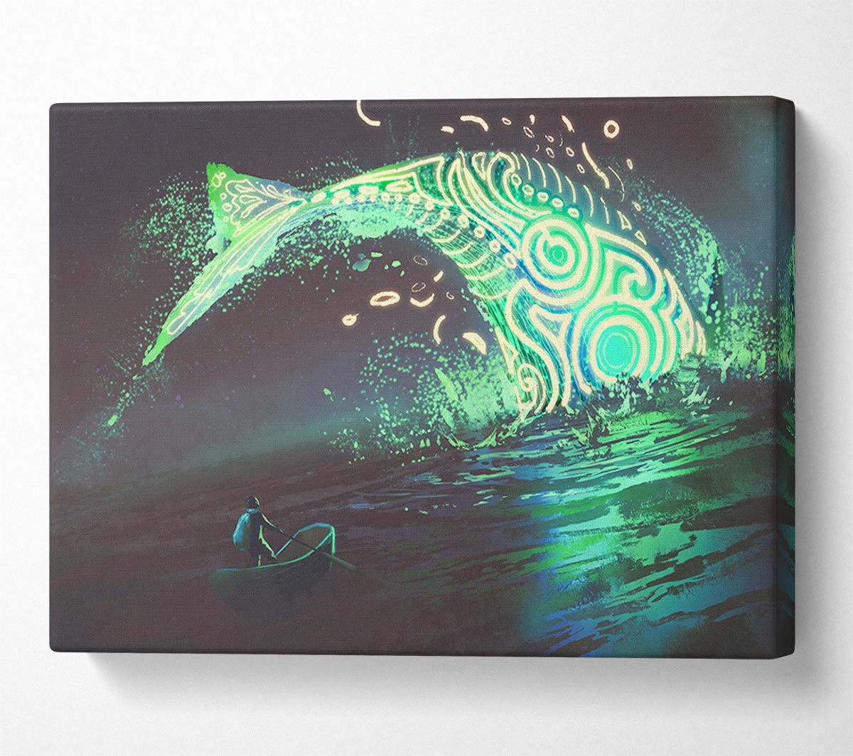 The Whale Jumping Out The Ocean Canvas Wall Art