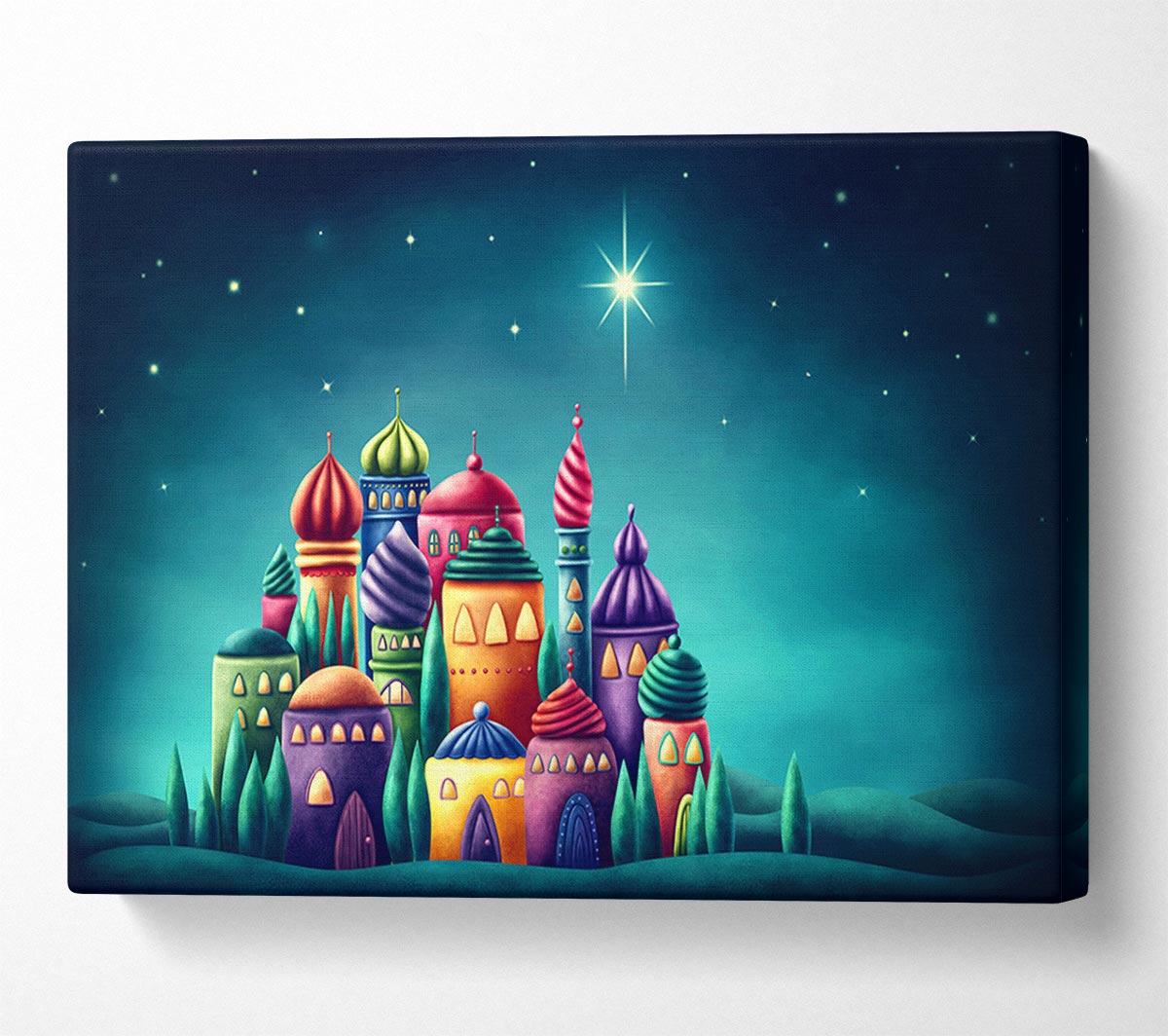 Round Roofed Village Canvas Wall Art