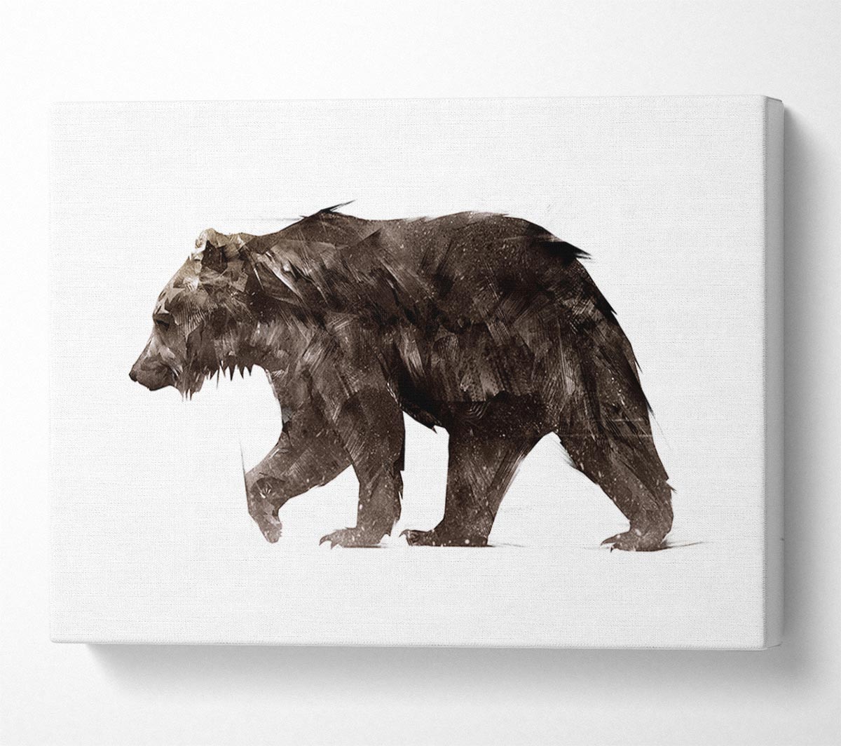 Walking Brown Bear Canvas Wall Art