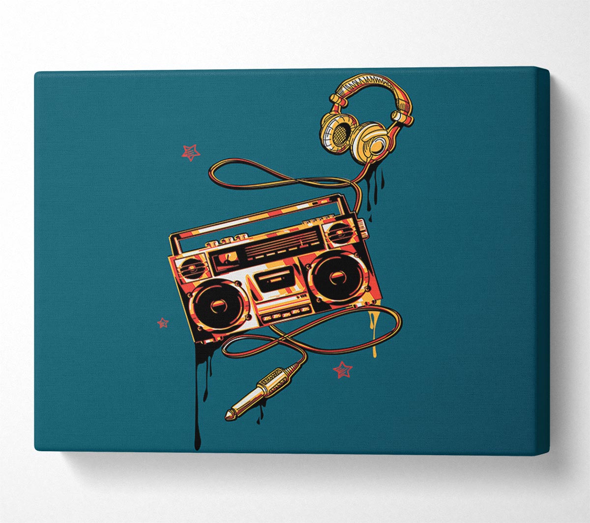 The Boombox And Headphones Canvas Wall Art