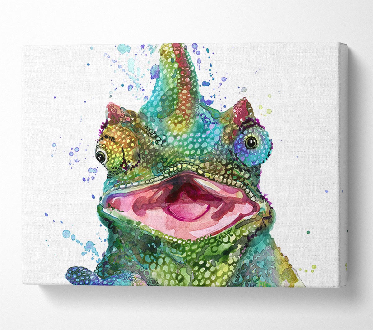Chameleon Paint Splat Canvas Wall Art