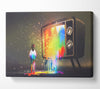 Colour Spilling Out The Tv Canvas Wall Art