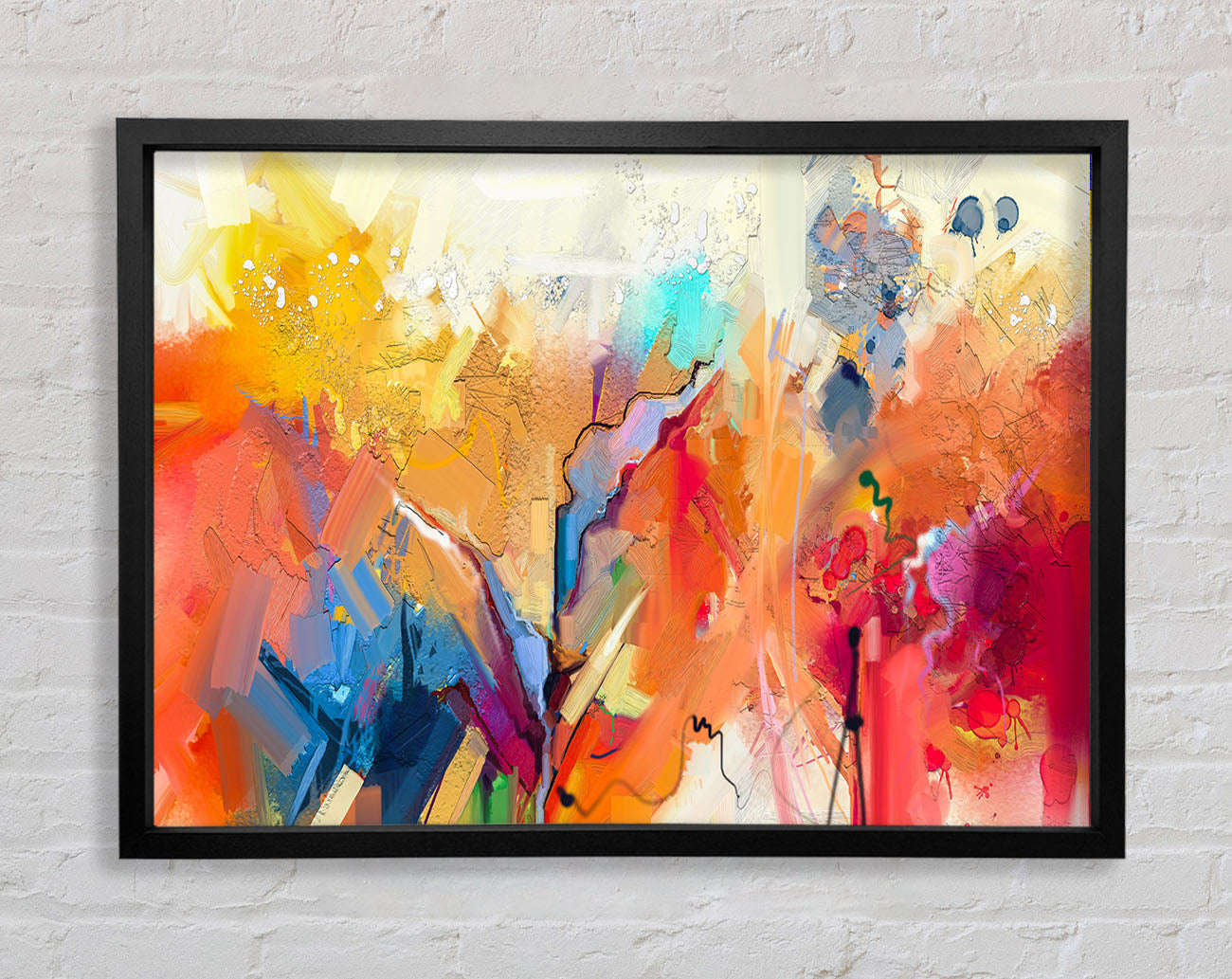 Colour Spill Flowers Framed Wall Art