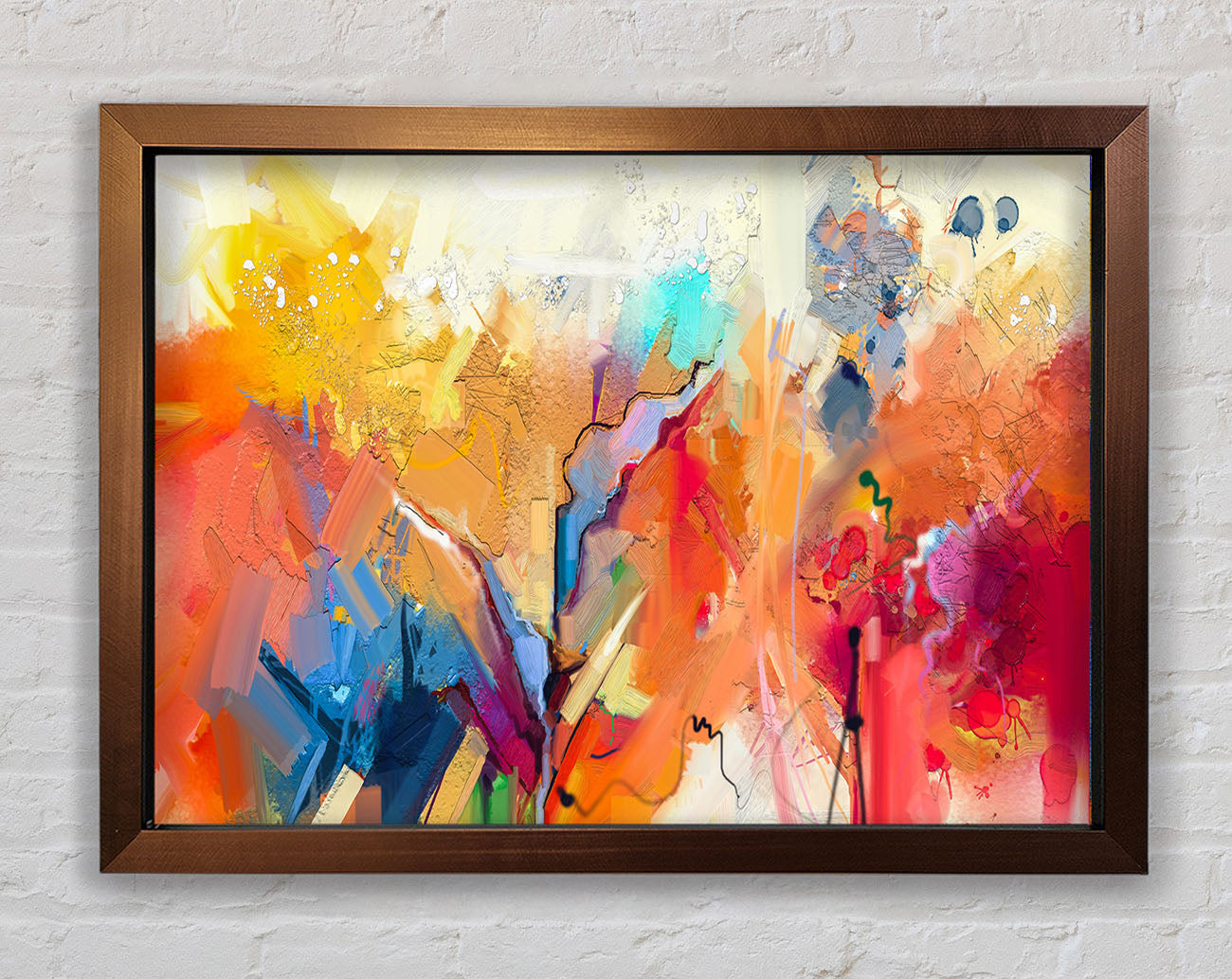 Colour Spill Flowers Framed Wall Art