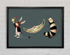 Alice In Wonderland Rabbit Cat And Caterpillar Framed Wall Art