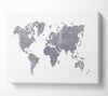 The World Map Of In Grey Canvas Wall Art