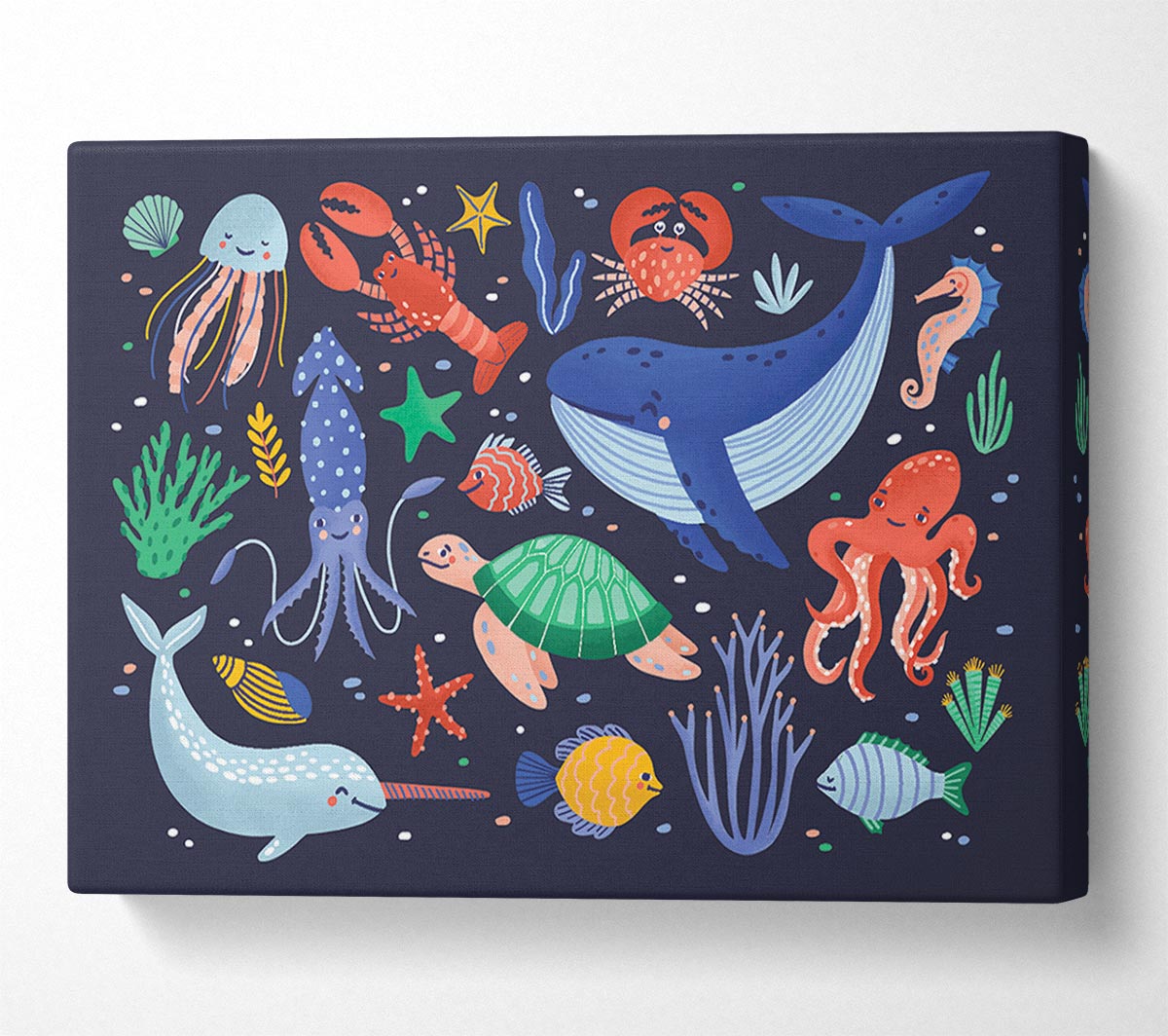 Creatures Of The Sea Childrens Canvas Wall Art