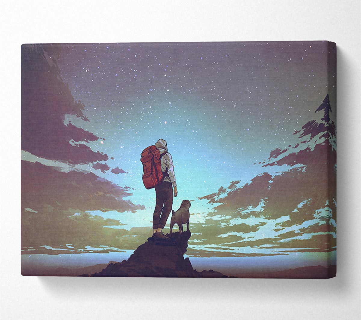 Hiking With The Dog Canvas Wall Art