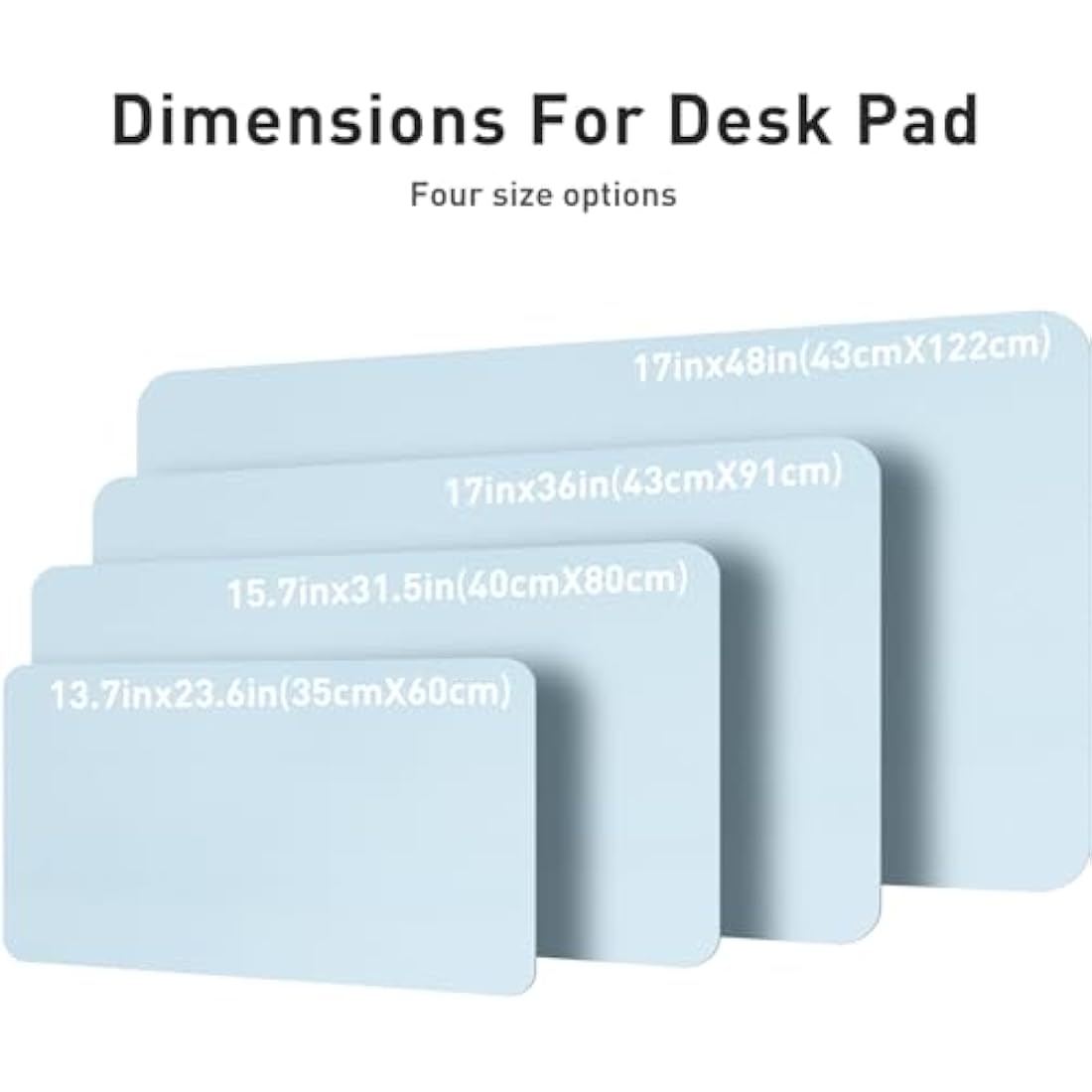 Aothia Desk Pad,Mouse Pad,Office Desk Mat,Non-Slip PU Leather Desk Mat,Waterproof Writing Pad for Office and Home (91cmx43cm,Baby Blue)
