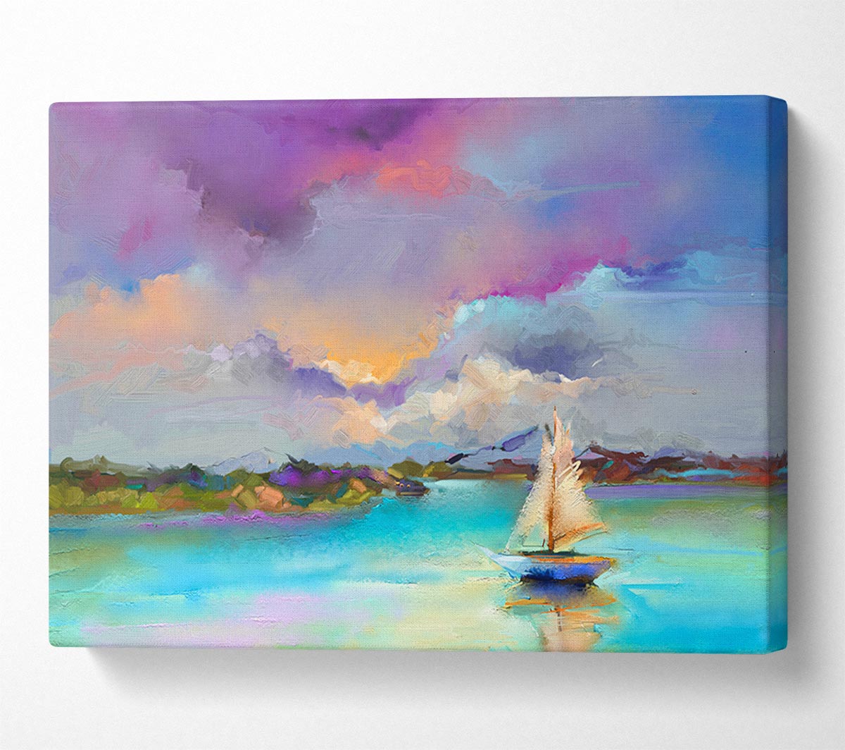 Turquoise Boating Lake Canvas Wall Art