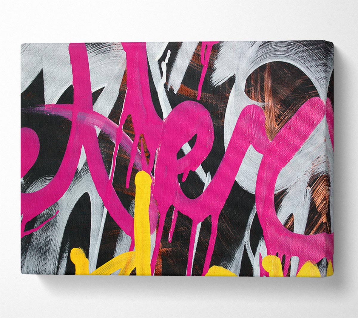 Swirl Of Pink Graffiti Canvas Wall Art
