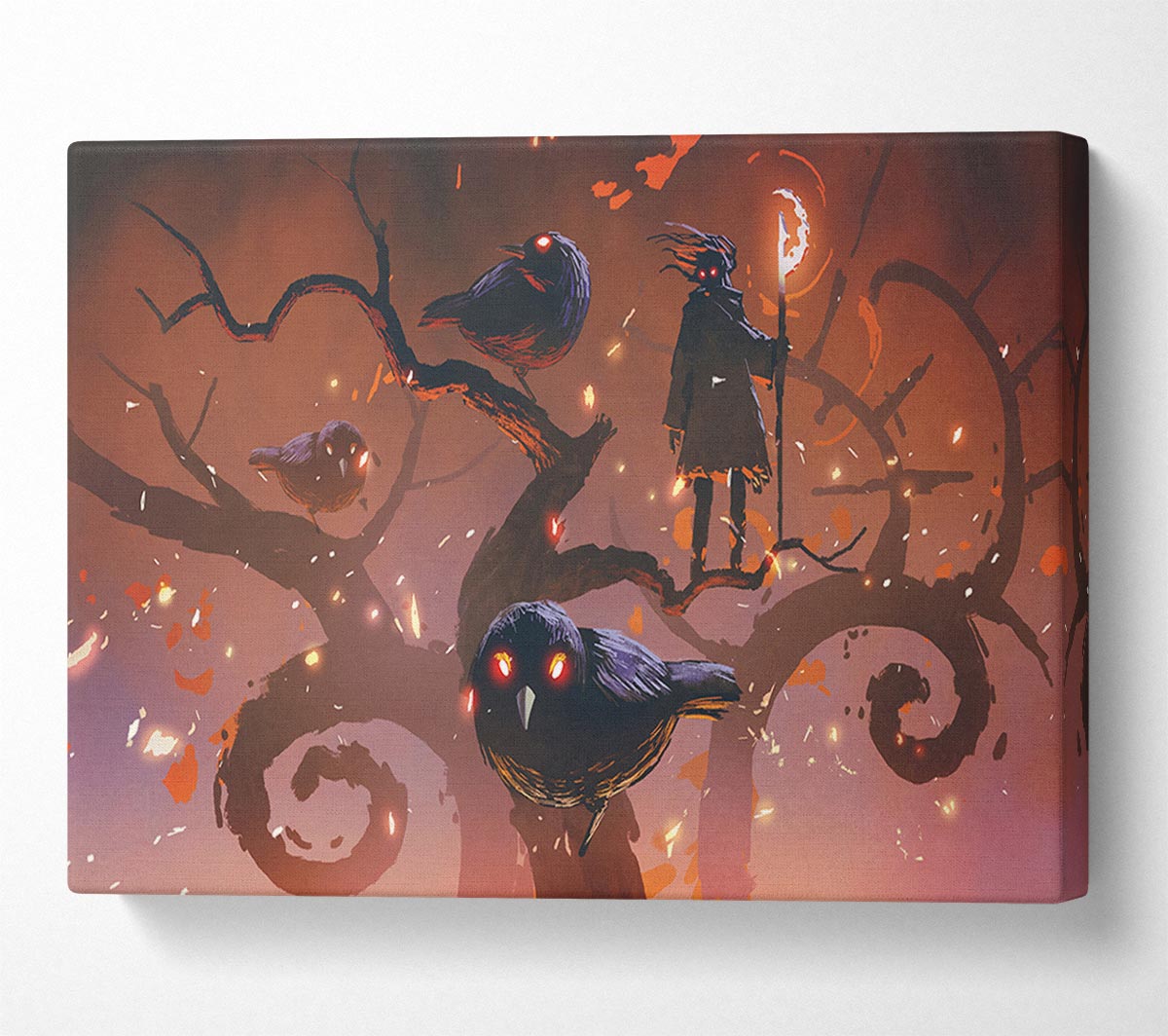 The Crow Branch Canvas Wall Art