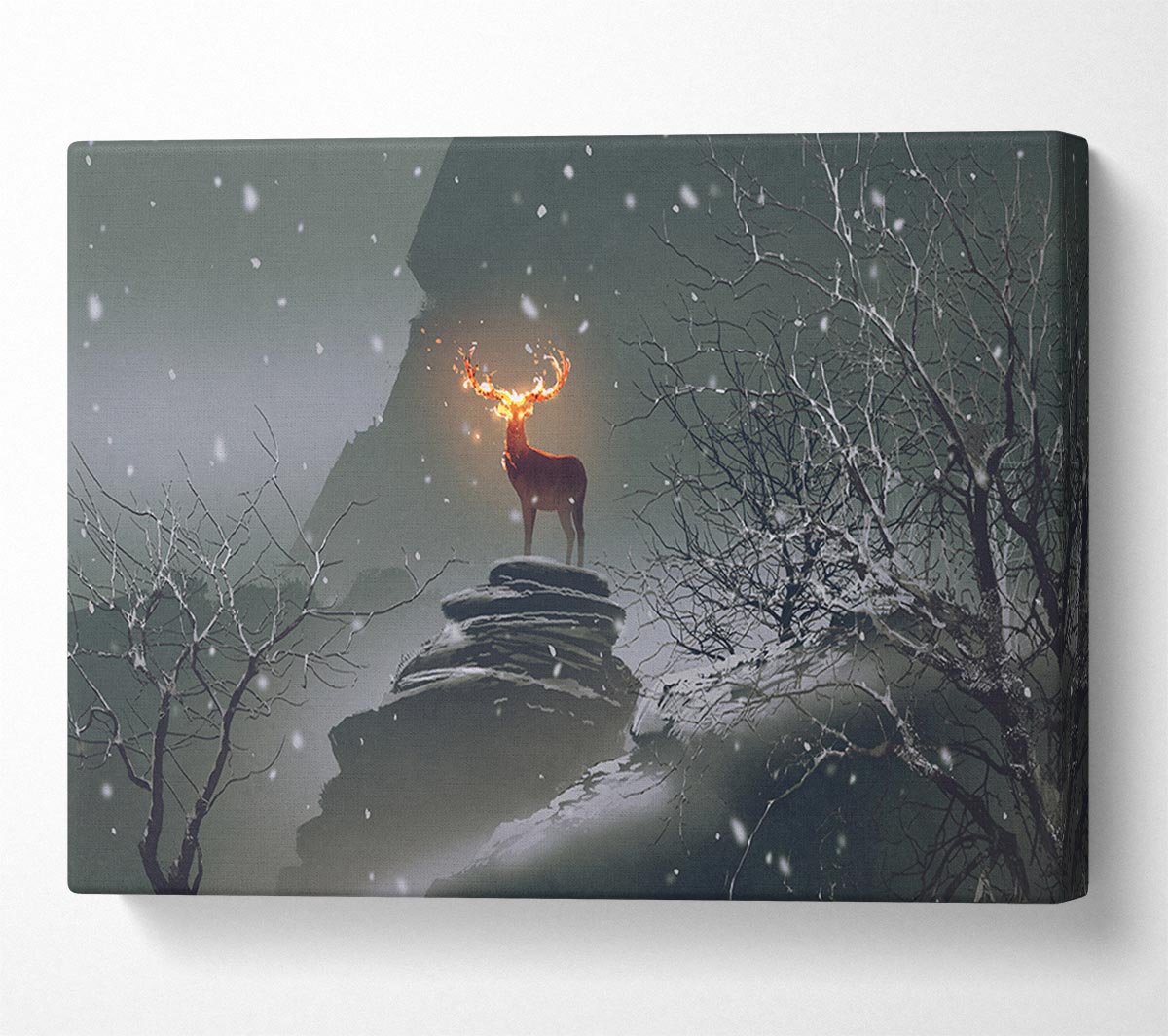Fire Stag Canvas Wall Art