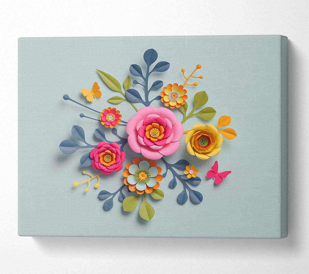 Three Dimensional Flowers Canvas Wall Art