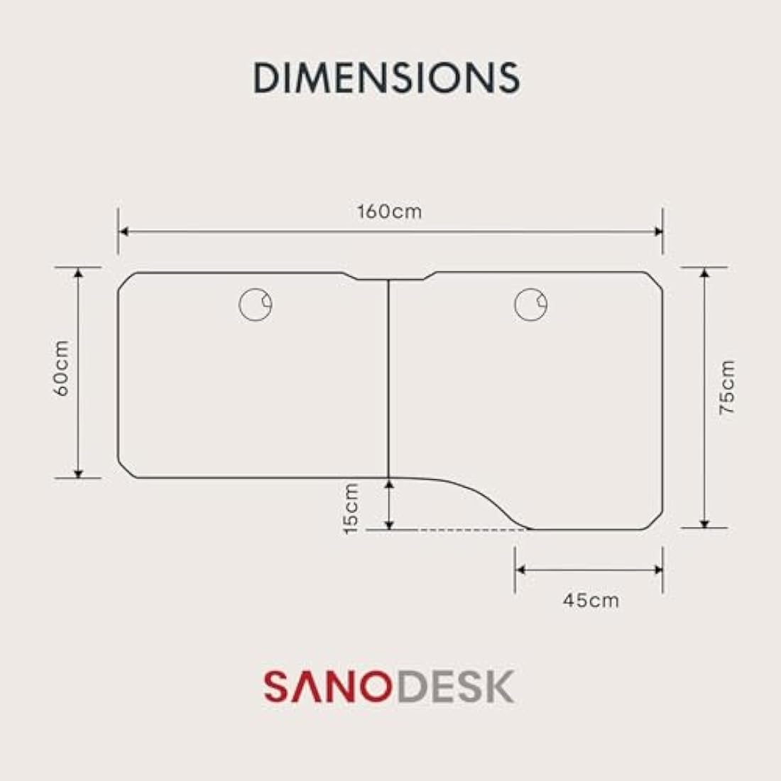 SANODESK 160×75CM Electric Standing Desk Height Adjustable Corner Standing Desk Sit Stand Table Adjustable Desk with Memory Smart Pannel for Home Office