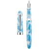 Asvine P50 Piston Fountain Pen Sky Blue Resin, Extra Fine Nib Gold Trim Smooth Writer Collection with Pen Case Gift Set