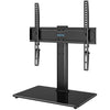 BONTEC Universal TV Stand for 24–60 Inch LCD LED OLED Plasma TVs, Height Adjustable Table Top Pedestal with Bracket, 8mm Tempered Glass Base, 45kg Load, Max VESA 400x400mm, Cable Management