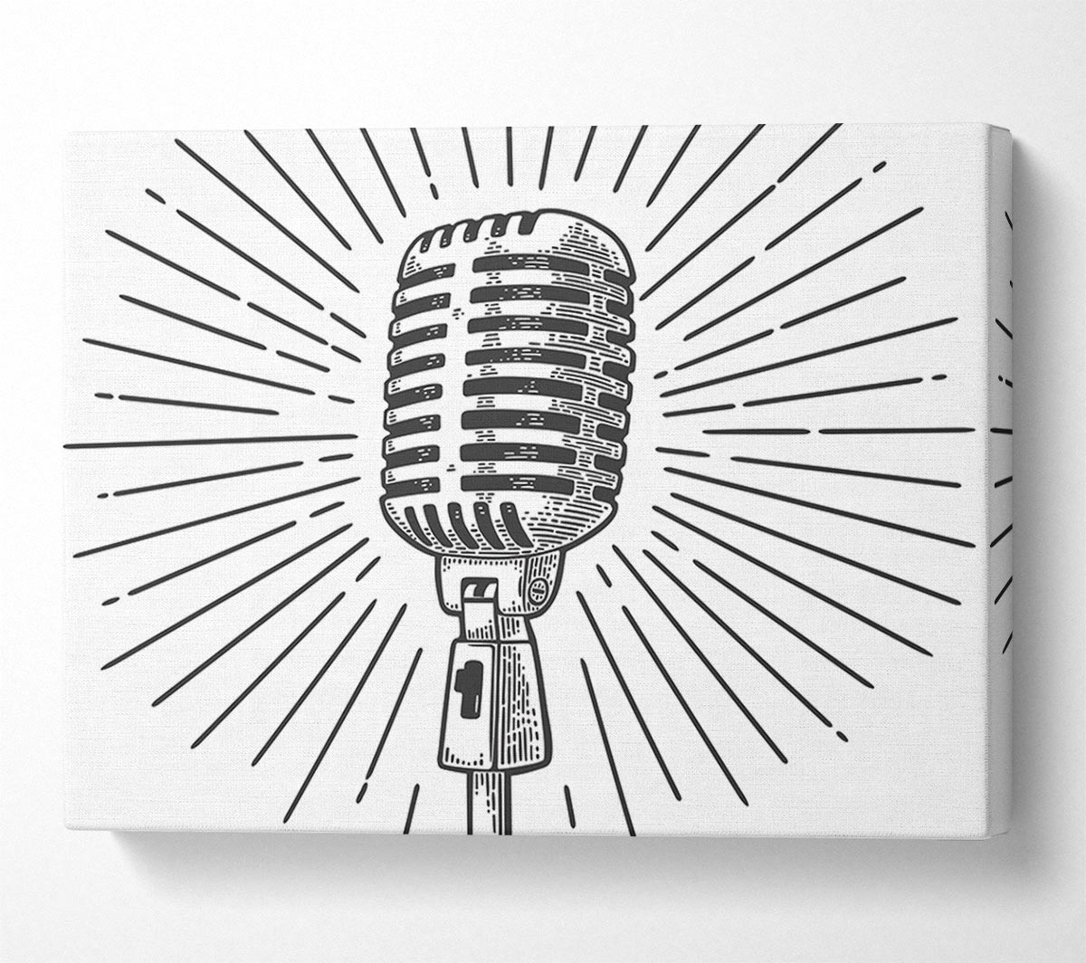 Retro Microphone Canvas Wall Art