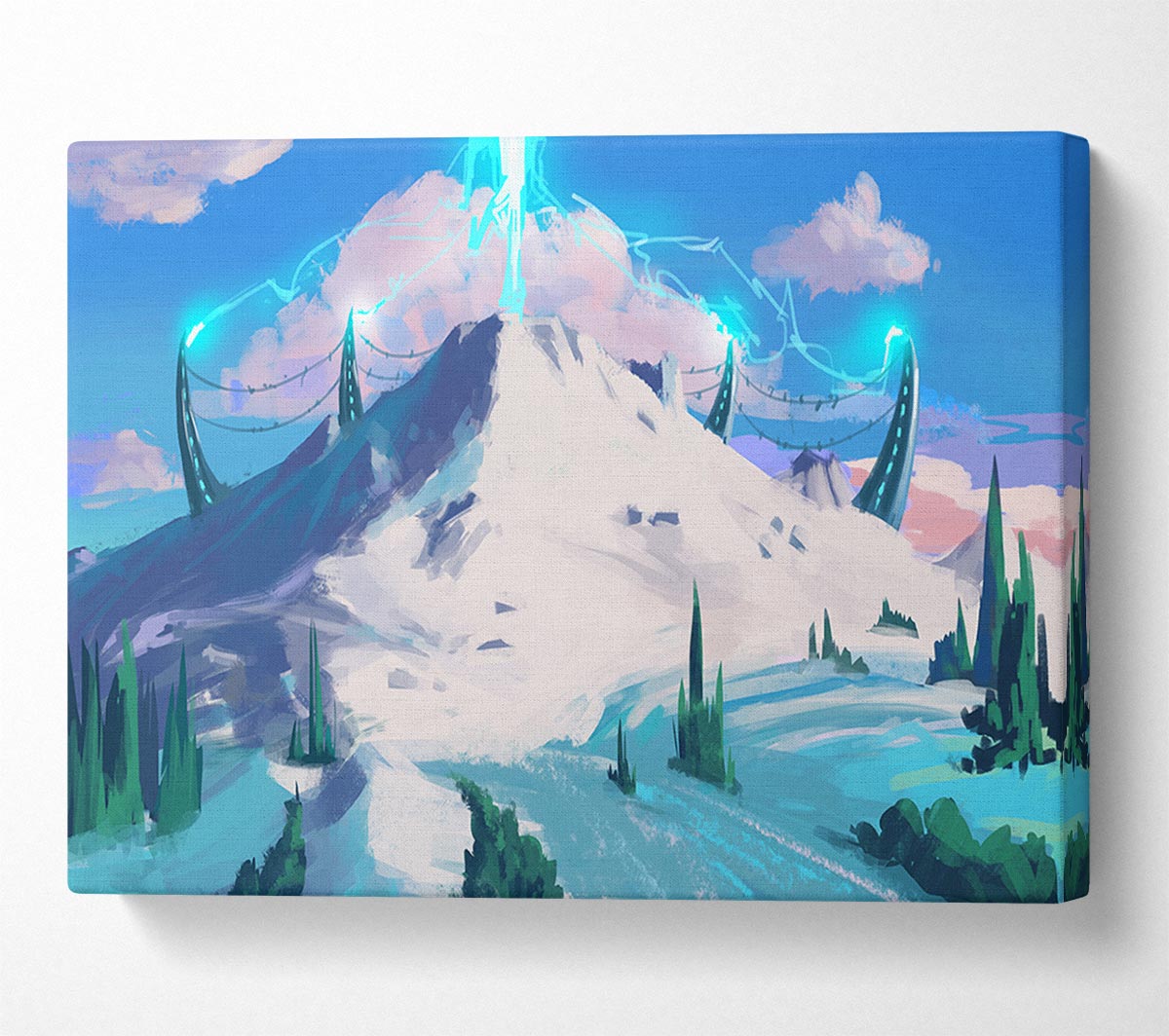 The Blue Jet From The Mountain Canvas Wall Art