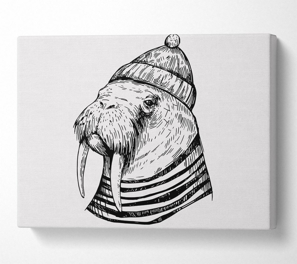Hipster Walrus Canvas Wall Art