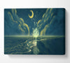 The Crescent Moon Waterline Canvas Wall Art