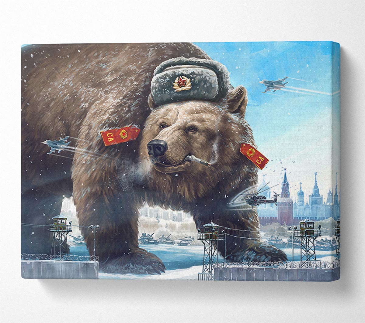 Russian Brown Bear Canvas Wall Art