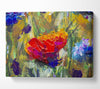 Red Flower Abstract Paints Canvas Wall Art