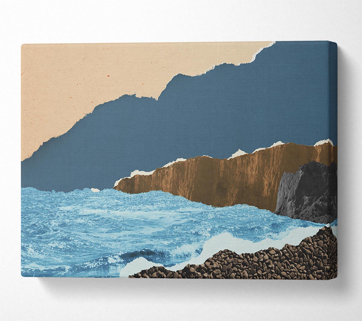 Cut Out Mountain Ocean Canvas Wall Art