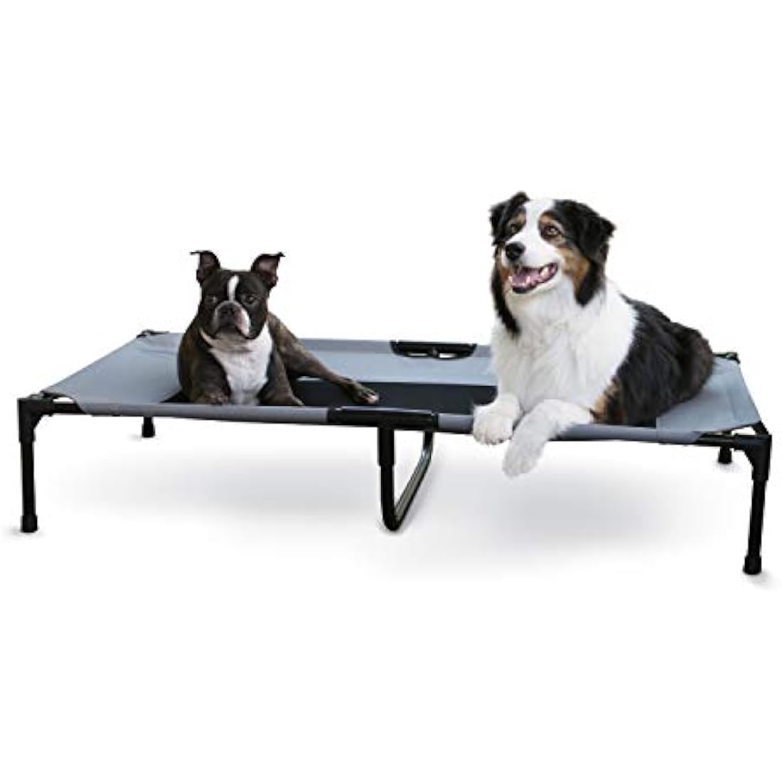 K&H Pet Products Cooling Elevated Dog Bed Outdoor Raised Cot with Washable Breathable Mesh, No-Slip Rubber Feet, Portable Cot Indoor Outdoor, X-Large Grey/Black Mesh