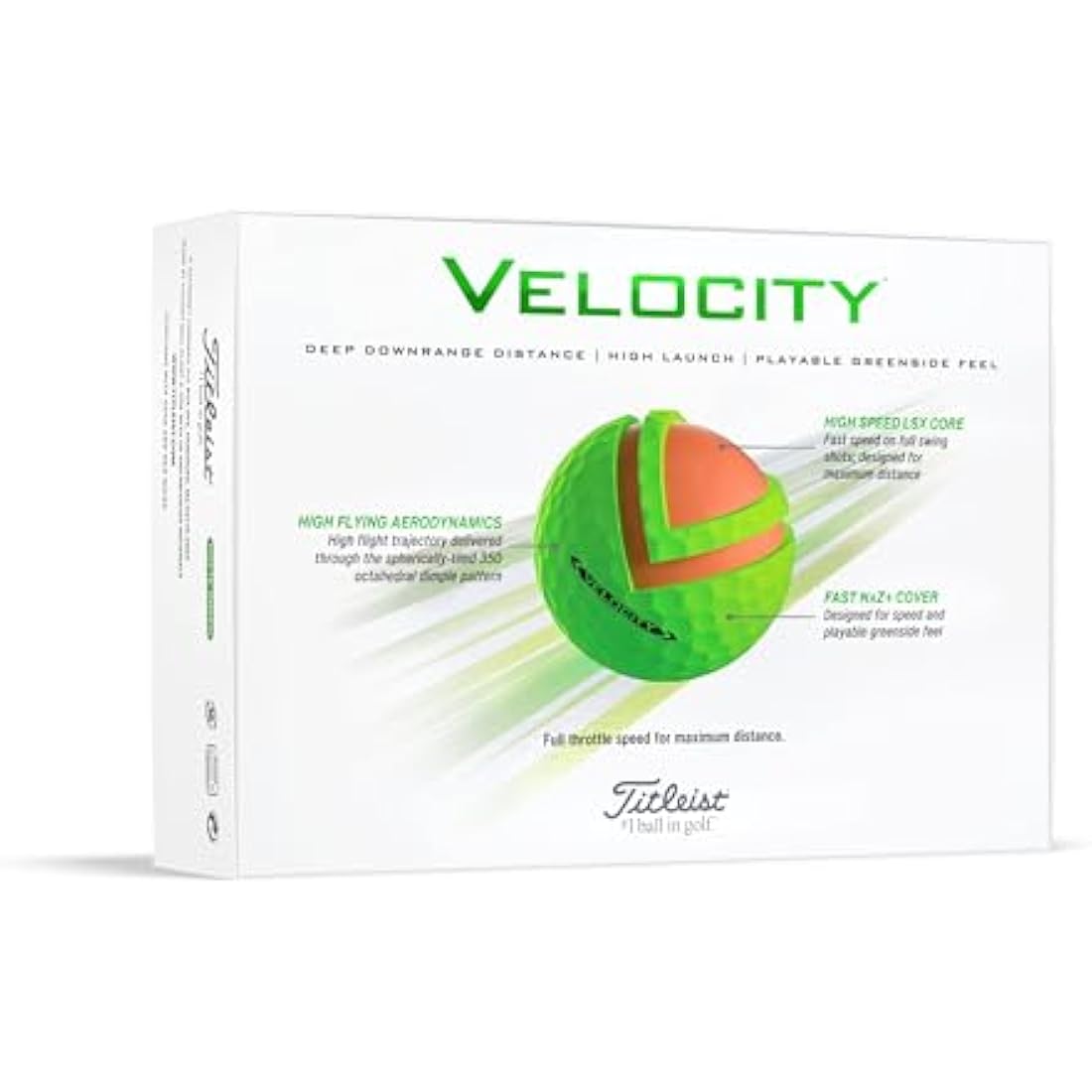 Titleist Velocity Golf Ball, Pack of 12 Balls