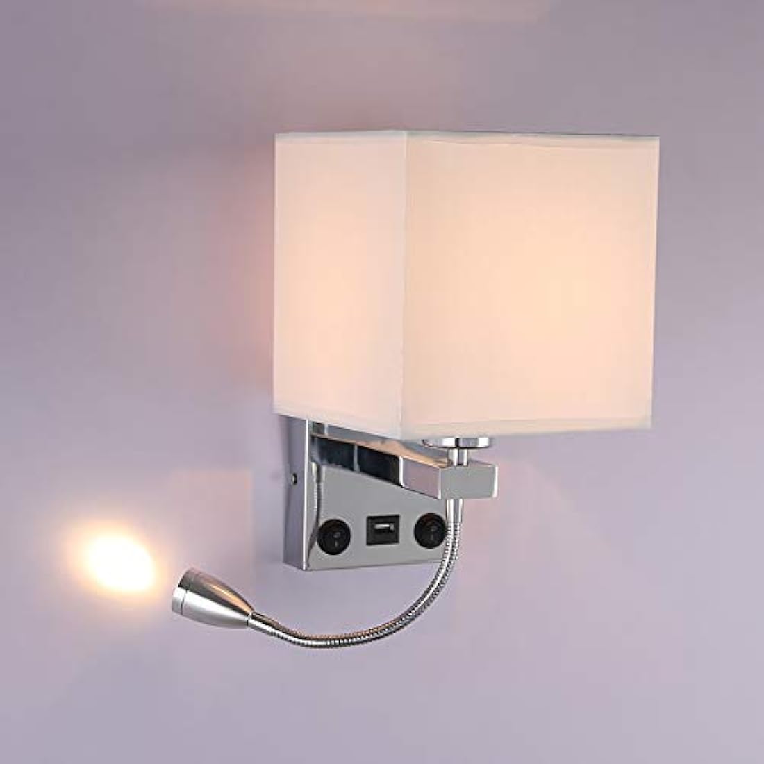 DEECOZY LED Wall Lamp Indoor, Bedside Reading Rocker Wall Light,2 Toggle Switches,Tendlife Bedroom Wall Lamp, Candle Holder Living Room Corridor Wall Lamp 3W and E27 Lamp Holder