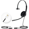 Yealink Phone Headsets for Office Phones YHS34 Lite QD to RJ9 Wired Headset Compatible with Poly Avaya Snom Grandstream Phones Desk Landline Headset with Microphone -Mono/72g/2.1m Cable
